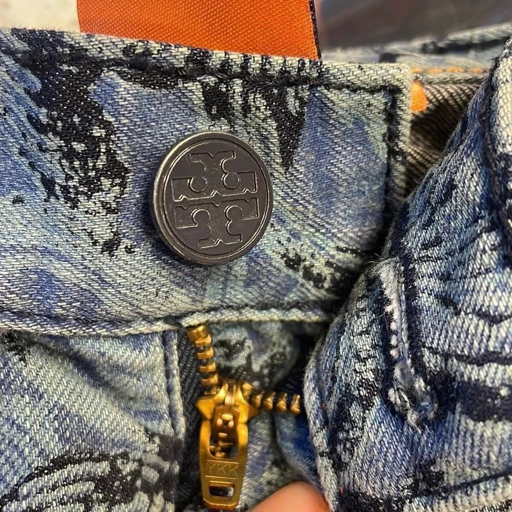 TORY Burch Ivy Super Skinny blue paisley jeans